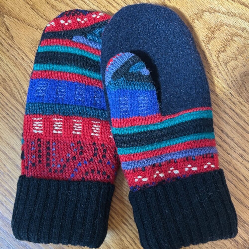Felted Wool Mittens handcrafted from Rare Corroboree Australian Sweater